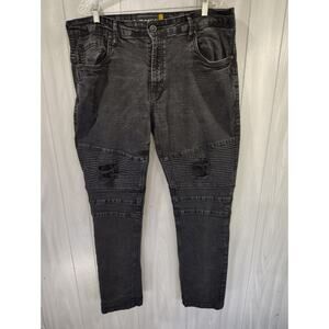 Raw X Jeans Men's Vintage Inspired Denim Black Goth Grunge Rock Size 42